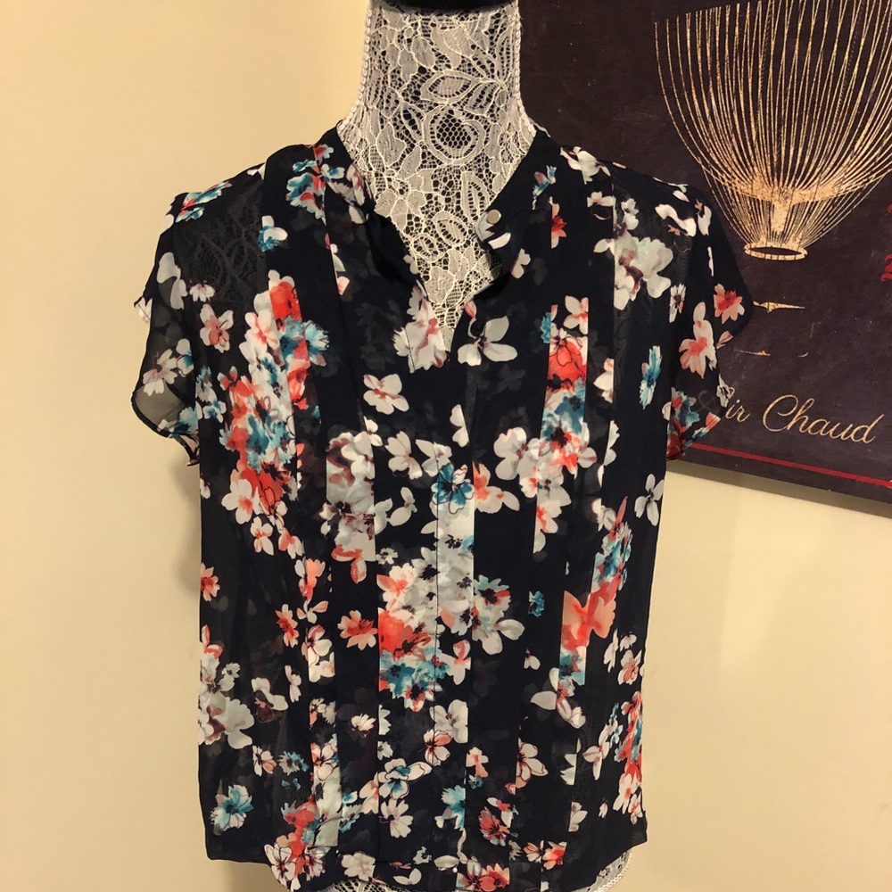 Liz Claiborne Navy Blue Blouse